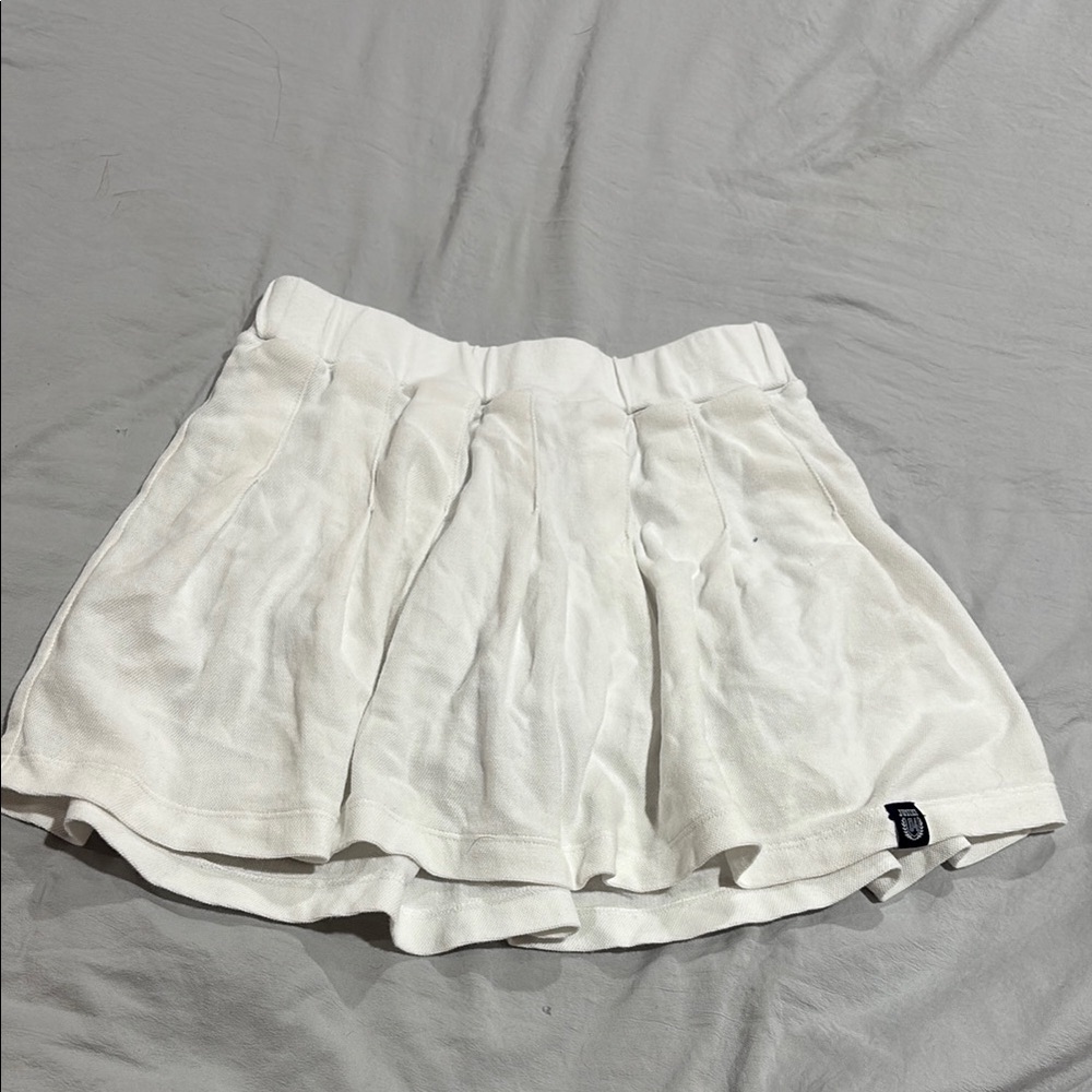 Justice White Skater Mini Skirt Pleated Casual